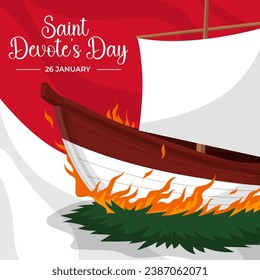 Happy Saint Devote's Day. The Day of Monaco illustration vector background. Vector eps 10