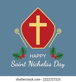 Happy Saint Nicholas Day background. Design with simple. Vector illustration.