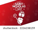 Happy Saint Nicholas Day. Vector illustration. Holiday poster