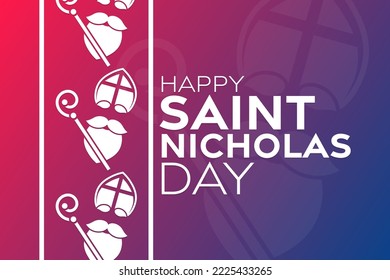 Happy Saint Nicholas Day. Vector illustration. Holiday poster