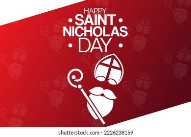 Happy Saint Nicholas Day. Vector illustration. Holiday poster