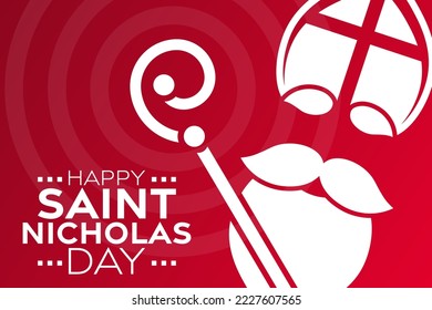 Happy Saint Nicholas Day. Vector illustration. Holiday poster