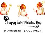 Happy Saint Nicholas or Sinterklaas day set - isolated on transparent background