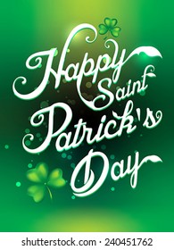 Happy Saint Patirck's Day Text Background vector illustration 