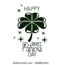 happy saint patrick card with clover