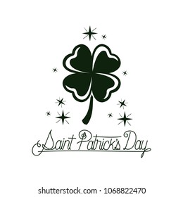 happy saint patrick card with clover