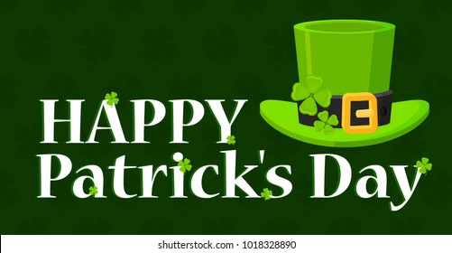 Happy Saint Patrick day banner in flat style vector