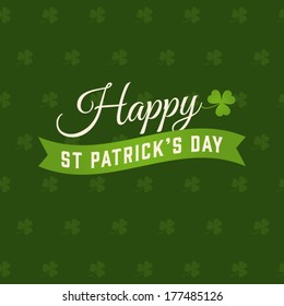 Happy Saint Patrick Day Card, Clover Vector Background