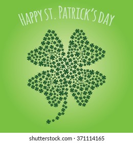 Happy Saint Patrick day card. Clover vector background