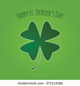 Happy Saint Patrick day card. Clover vector background