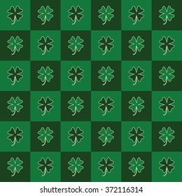 Happy Saint Patrick day card with clover. Vector background