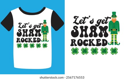 Happy Saint Patrick' day handwritten lettering typography. Hand drawn design elements. Logos 