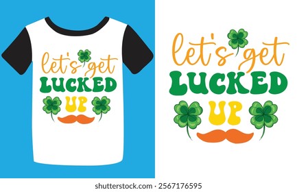 Happy Saint Patrick' day handwritten lettering typography. Hand drawn design elements. Logos 