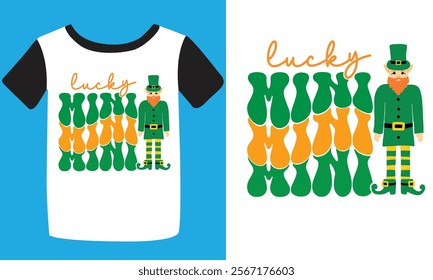 Happy Saint Patrick' day handwritten lettering typography. Hand drawn design elements. Logos 