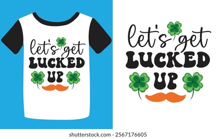 Happy Saint Patrick' day handwritten lettering typography. Hand drawn design elements. Logos 