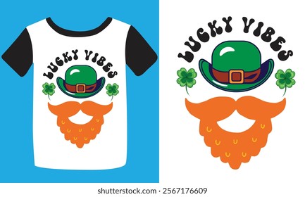 Happy Saint Patrick' day handwritten lettering typography. Hand drawn design elements. Logos 