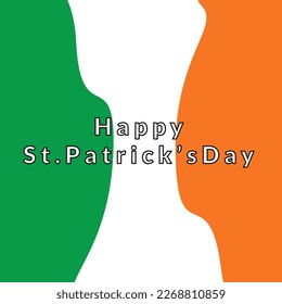 Happy Saint Patrick day with Ireland flag vector illustration