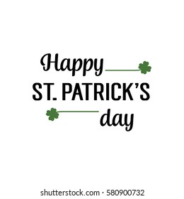 Happy Saint Patrick Day Lettering