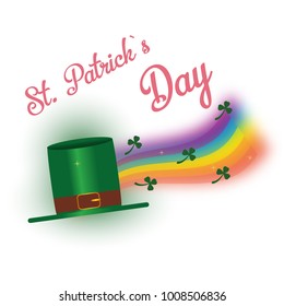 Happy Saint Patrick Day logotype disign. Hand lettering typography icon for holiday card.