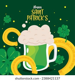 Happy saint patrick day poster Vector illustration