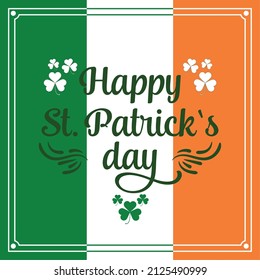 Happy saint patrick day template flag of Ireland background Vector