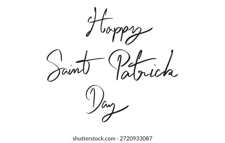 feliz santo patrick dia texto fonte caligrafia mão escrita alfabetização script preto cor objeto ícone feliz santo patrick dia irlanda sorte trevo trevo 17 dezassete data dia março mês feliz 