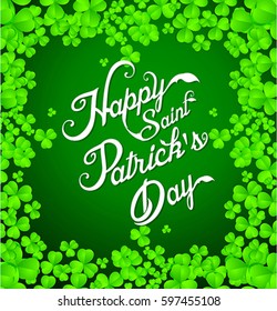 Happy Saint Patrick Day Text Background vector illustration 