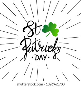 Happy Saint Patrick Day Vector illustration. Irish celebration background. Vector Illustration EPS10.