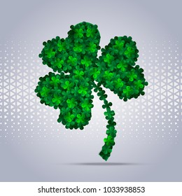 Happy Saint Patrick s Day celebration card with clover leaf.