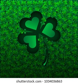 Happy Saint Patrick s Day celebration card with clover leaf.