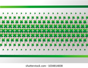 Happy Saint Patrick s Day celebration card with clover leaf. Paper cut