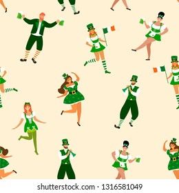 Happy Saint Patrick 's Day pattern. Vector seamless texture.