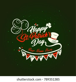Happy Saint Patrick s Day. Typographic greeting card. Vector design.