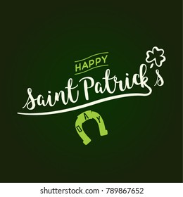 Happy Saint Patrick s Day. Greeting card design. Vector elements.