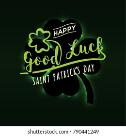 Happy Saint Patrick s Day.  Greeting card design. Vector elements.