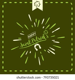 Happy Saint Patrick s Day. Vintage greeting card. Vector Eps 10.