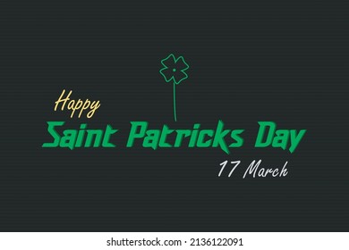 Happy Saint Patrick's Day. 17 March National day in Ireland. Irish cloverleaf symbol on happy Saint Patrick's Day.