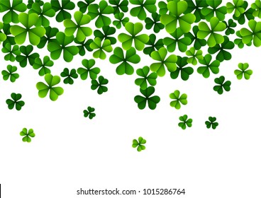 Happy Saint Patricks Day Background with clover leaves