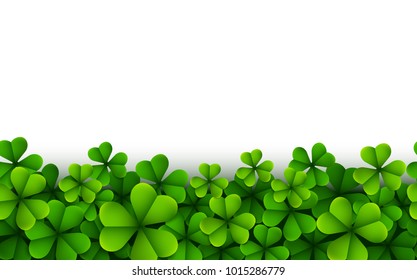 Happy Saint Patricks Day Background with clover leaves