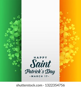 happy saint patricks day background with ireland flag