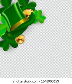 Happy Saint Patricks Day Background with Clover Leaves. Vector Illustration EPS10