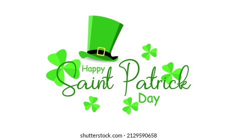 Happy Saint Patrick's Day background with realistic green shamrock leaves, advertisement, banner template. Patrick's Day observes of the death of St. Patrick, the patron saint of Ireland.