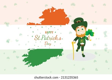 Happy Saint Patrick's Day background with realistic green shamrock leaves, advertisement, banner template. Patrick's Day observes of the death of St. Patrick, the patron saint of Ireland.