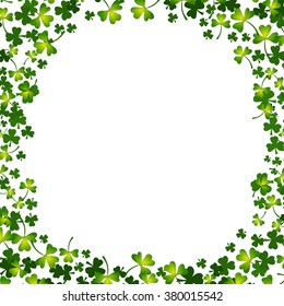 Happy Saint Patricks Day, background, vector illustration, shamrocks frame for your design