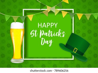 Happy Saint Patricks Day Background Design. Vector illustration EPS10