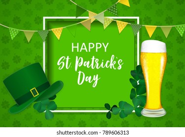 Happy Saint Patricks Day Background Design. Vector illustration EPS10