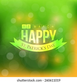 Happy Saint Patricks Day Blurred Background