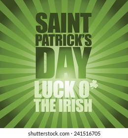 Happy Saint Patricks Day burst design EPS 10 vector stock illustration