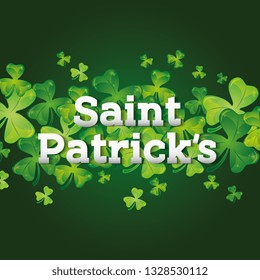 Happy saint patricks day card green clovers vector image digital illustration