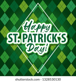 Happy saint patricks day card gree vintage background vector image digital illustration